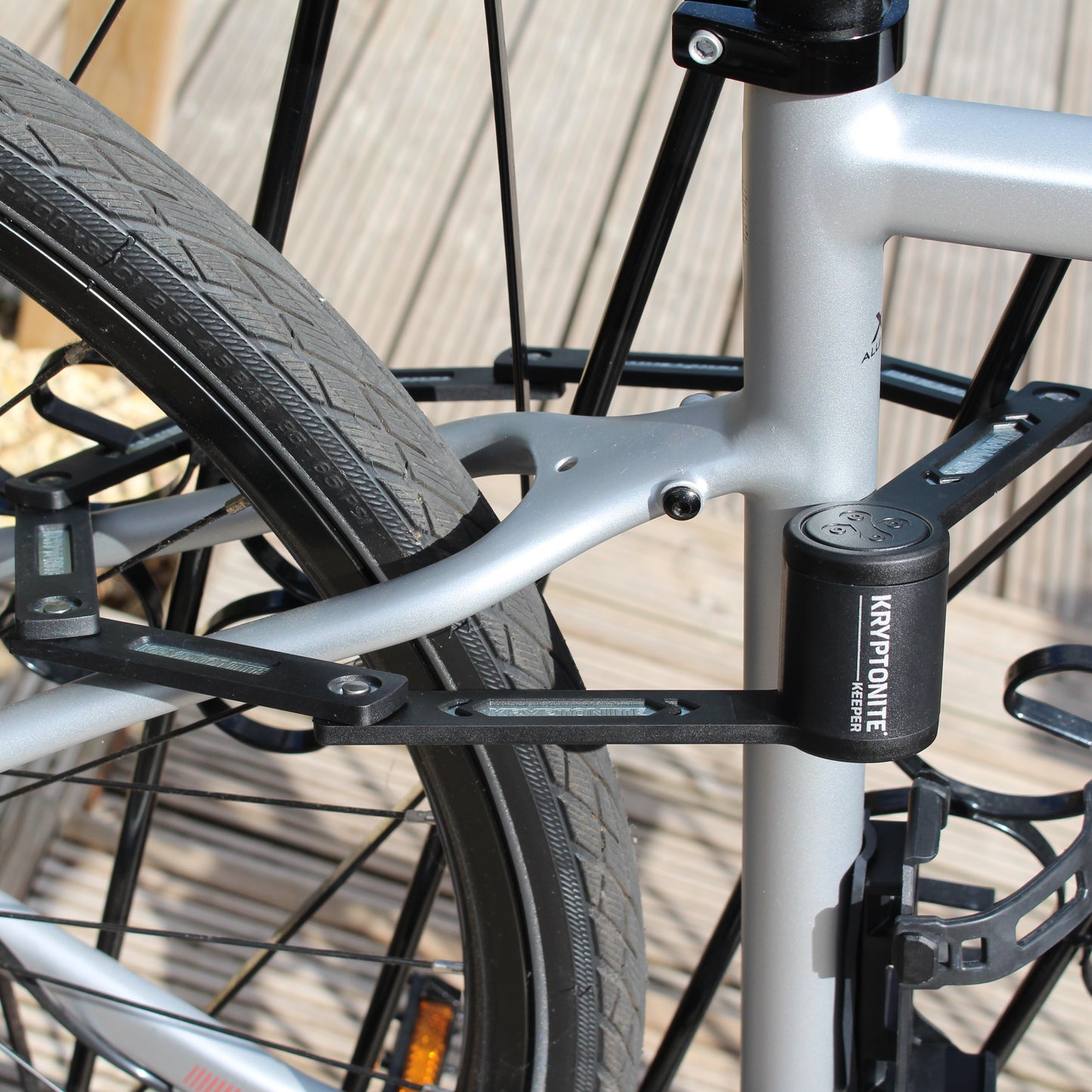Kryptonite Keeper Mini Folding Bicycle Lock, Keyed Black locking bike