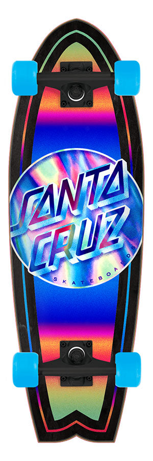 Santa Cruz Iridescent Dot 8.8in x 27.7in Shark Cruiser Longboard Complete