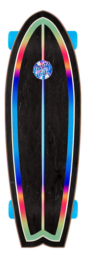 Santa Cruz Iridescent Dot 8.8in x 27.7in Shark Cruiser Longboard Complete