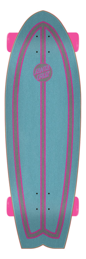 Santa Cruz Prismatic Dot 8.8in x 27.7in Shark Cruiser Longboard Complete