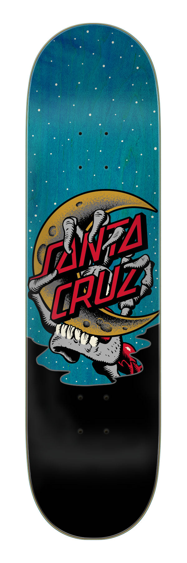 Santa Cruz Crescent Bone Hand 7-Ply Birch 8.25in x 31.80in Skateboard Deck