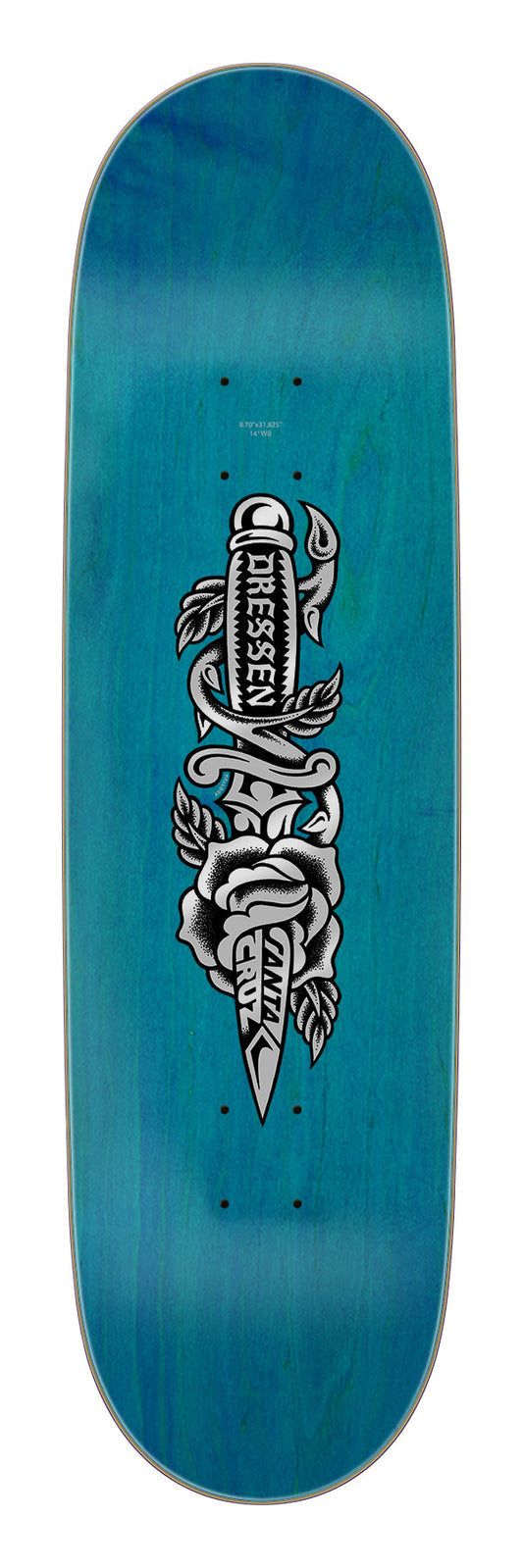 Santa Cruz Dressen Rose Dagger Pro 8.7in x 31.825in Skateboard Deck