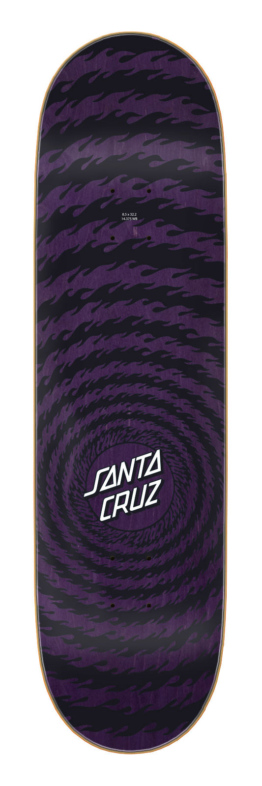 Santa Cruz Flame Ringed Dot Birch 8.5in x 32.2in Skateboard Deck