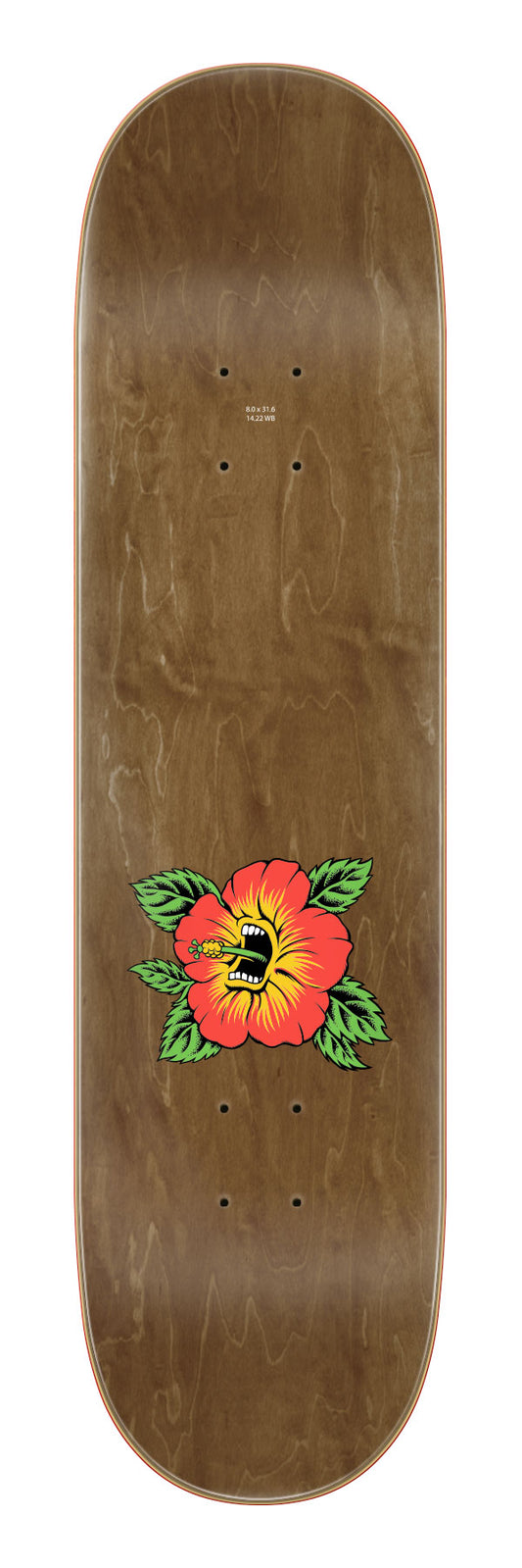 Santa Cruz Screaming Hibiscus Birch 8.00in x 31.60in Skateboard Deck