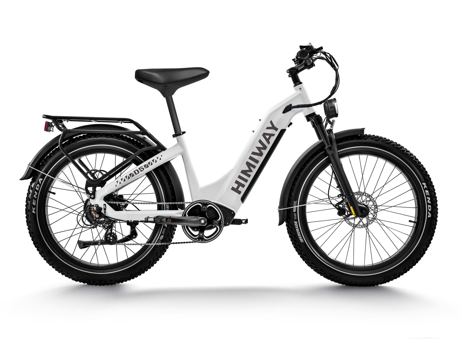 Himiway Zebra D5 Upgraded Step Through Fat Tire All-Terrain Long Range E-Bike White