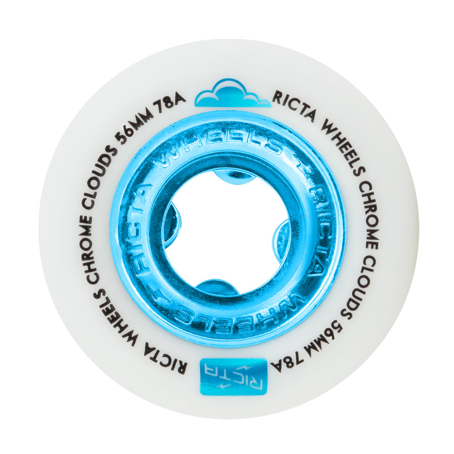 Ricta Wheels 56mm 78a Chrome Clouds Blue Skateboard Wheels
