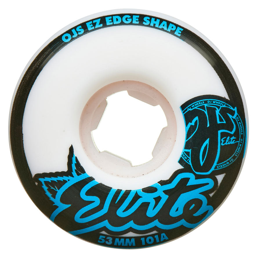 OJ Wheels Elite EZ Edge 53mm 101a Skateboard Wheels White Blue Black
