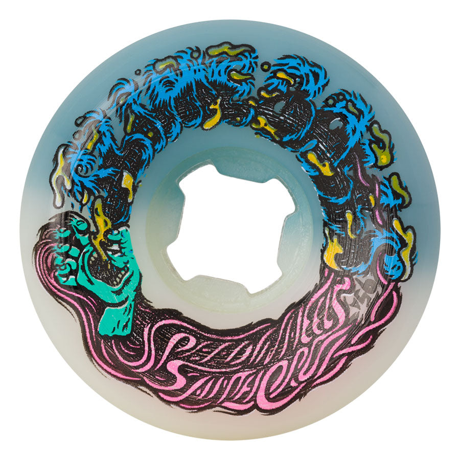 Slime Balls Wheels Hairballs 50-50 White/Teal 54mm 95a Skateboard Wheels