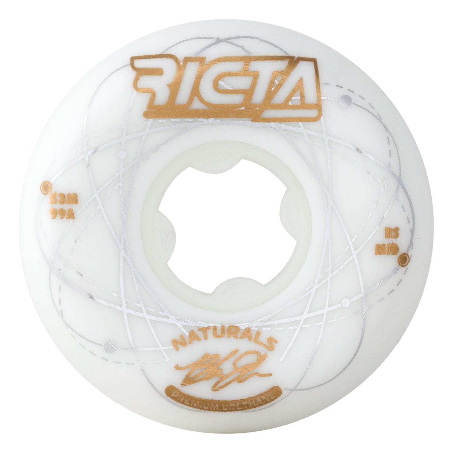 Ricta Wheels 53mm 99a Johnson Orbital Naturals White Gold Mid Skateboard Wheels (Set of 4)