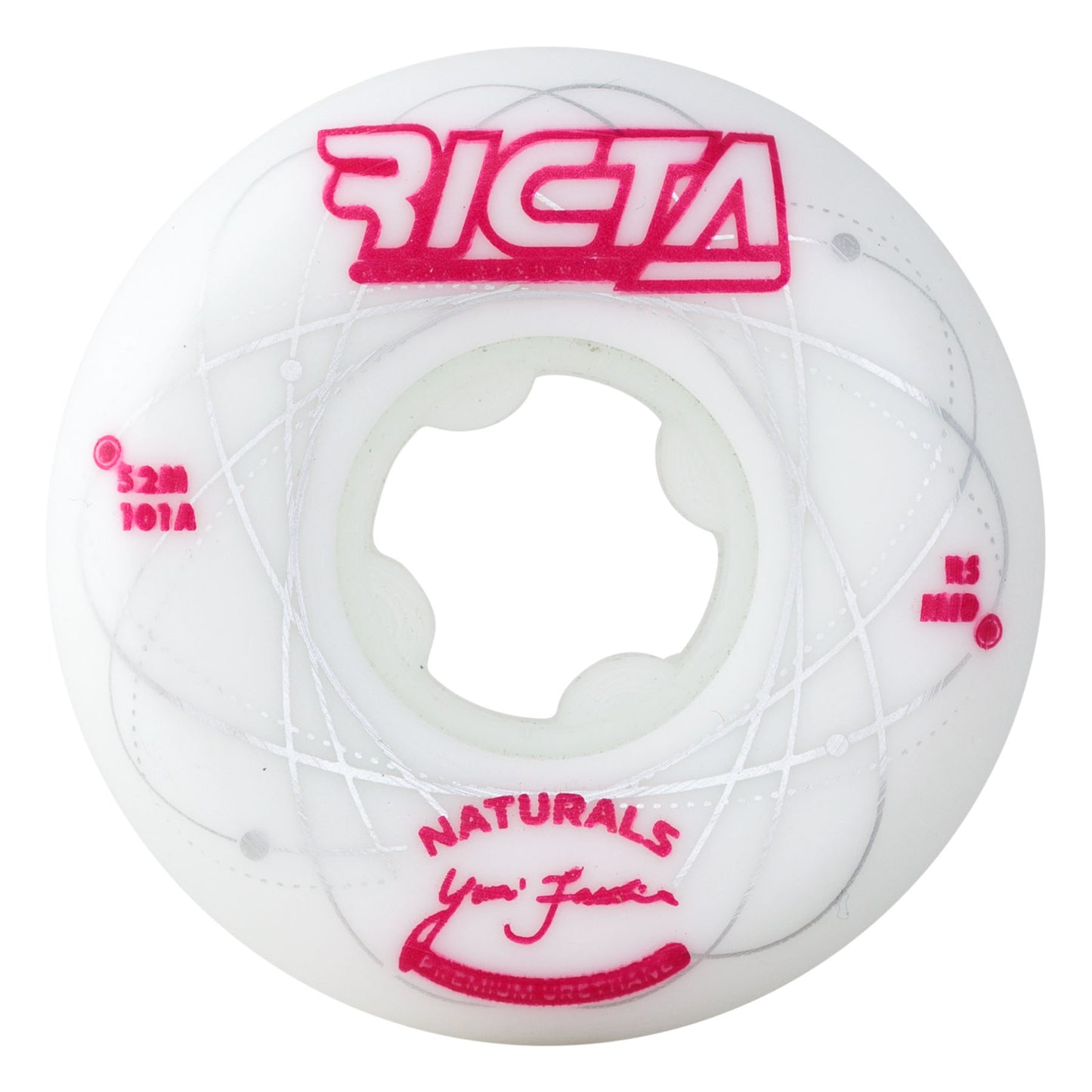 Ricta Wheels 53mm 101a Facchini Orbital Naturals White Metallic Red Mid Skateboard Wheels (Set of 4)