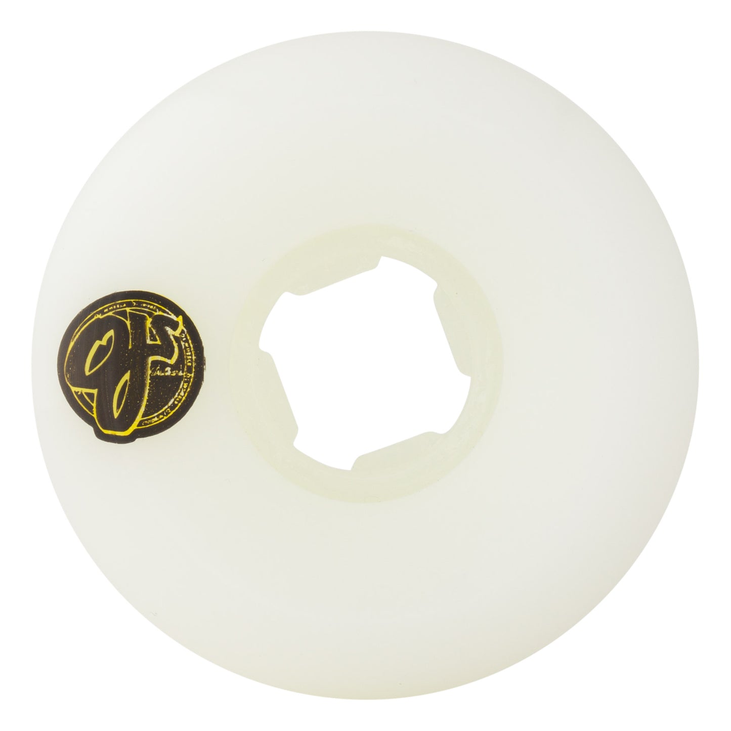 OJ Wheels 53mm 99a Team Line Original White Purple/Yellow Hardline Skateboard Wheels (Set of 4)