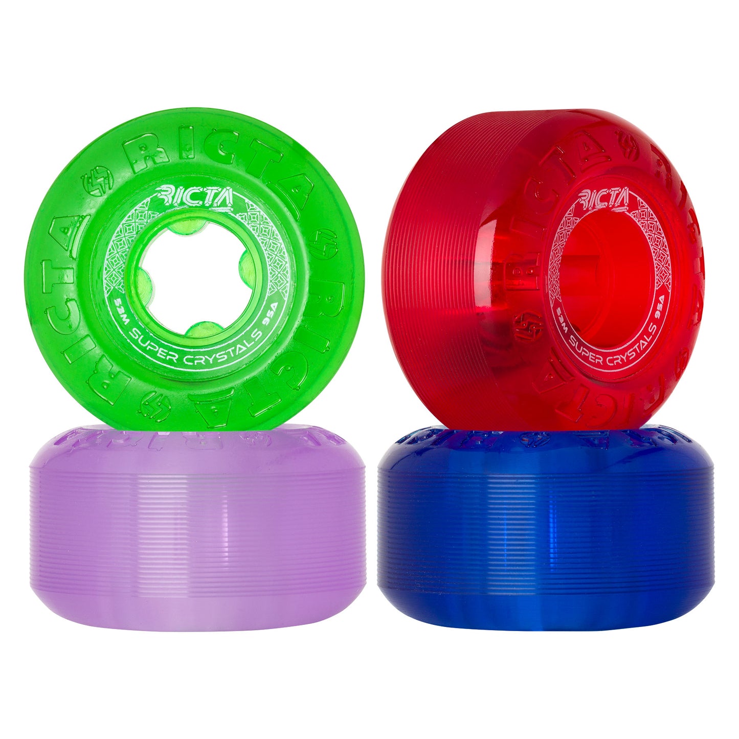 Ricta Wheels 53mm 95a Super Crystals Transparent Purple Green Blue Red Skateboard Wheels