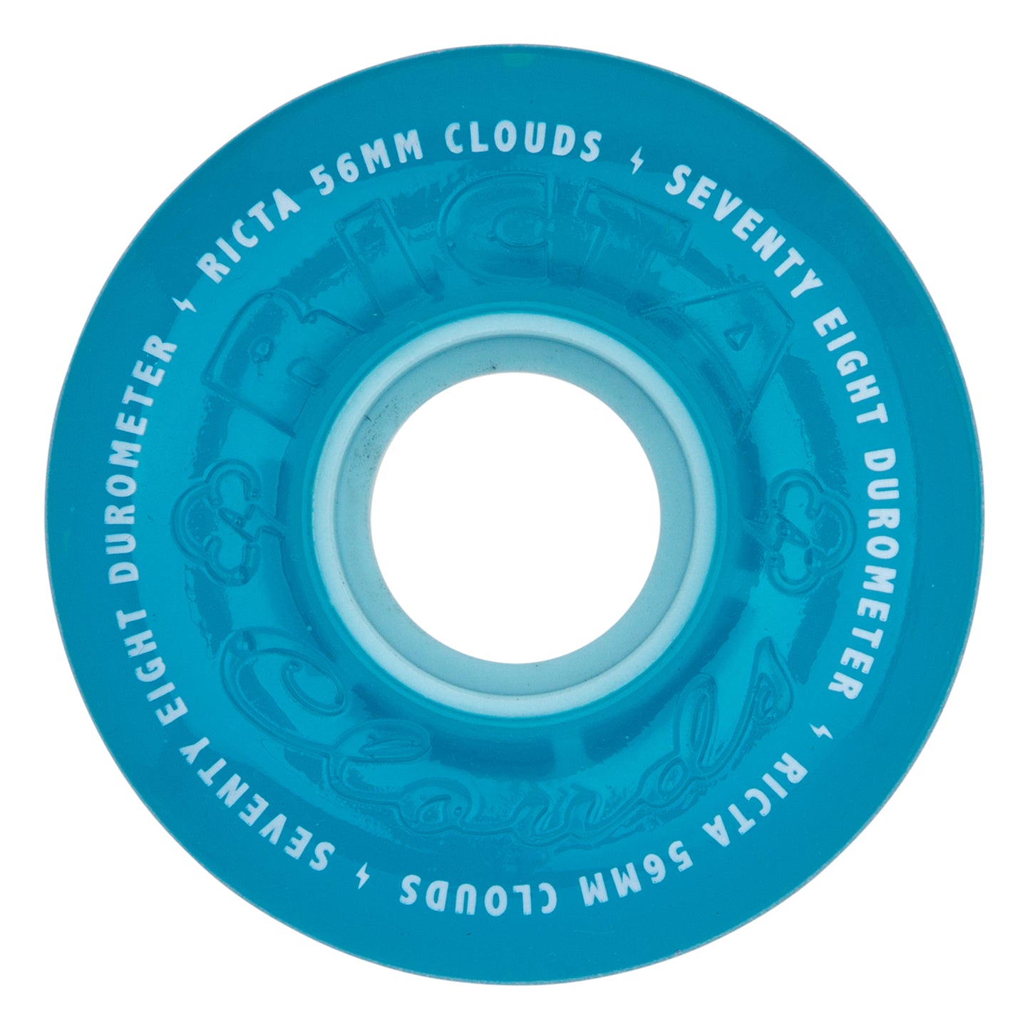 Ricta Wheels 56mm 78a Clouds Transparent Blue Skateboard Wheels (Set of 4)
