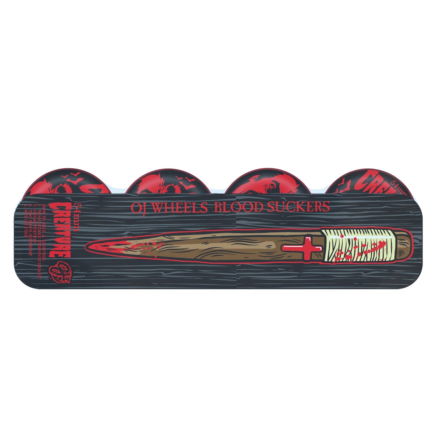 OJ Wheels 54mm 97a How To Kill A Vampire Bloodsuckers Red Black Skateboard Wheels