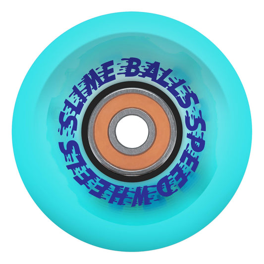 Slime Balls 66mm 78a Chrome Light Ups OG Slime Transparent Blue Longboard Wheels
