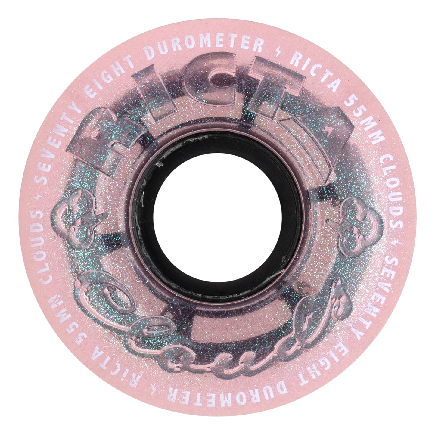 Ricta Wheels 55mm 78a Iridescent Clouds Pink Skateboard Wheels (Set of 4)