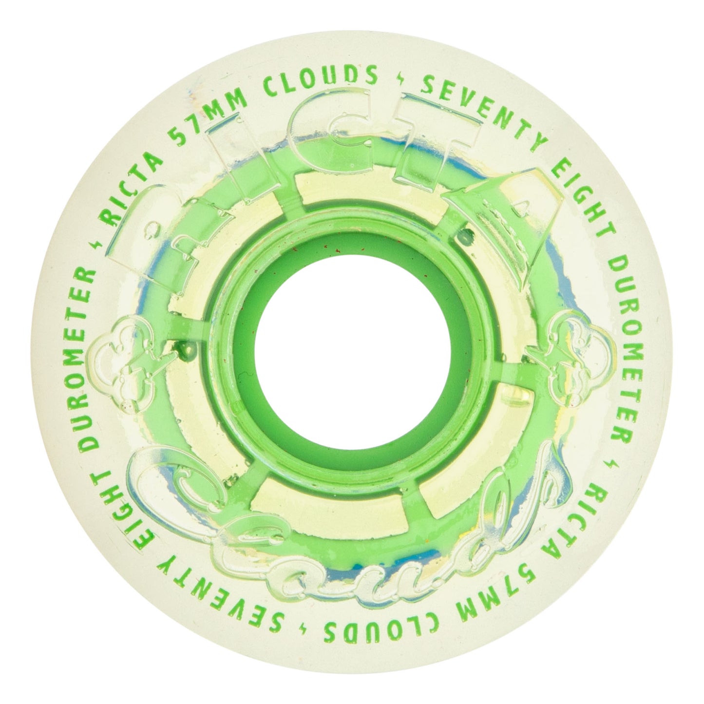 Ricta Wheels 57mm 78a Clear Splatter Clouds Camo Green Skateboard Wheels