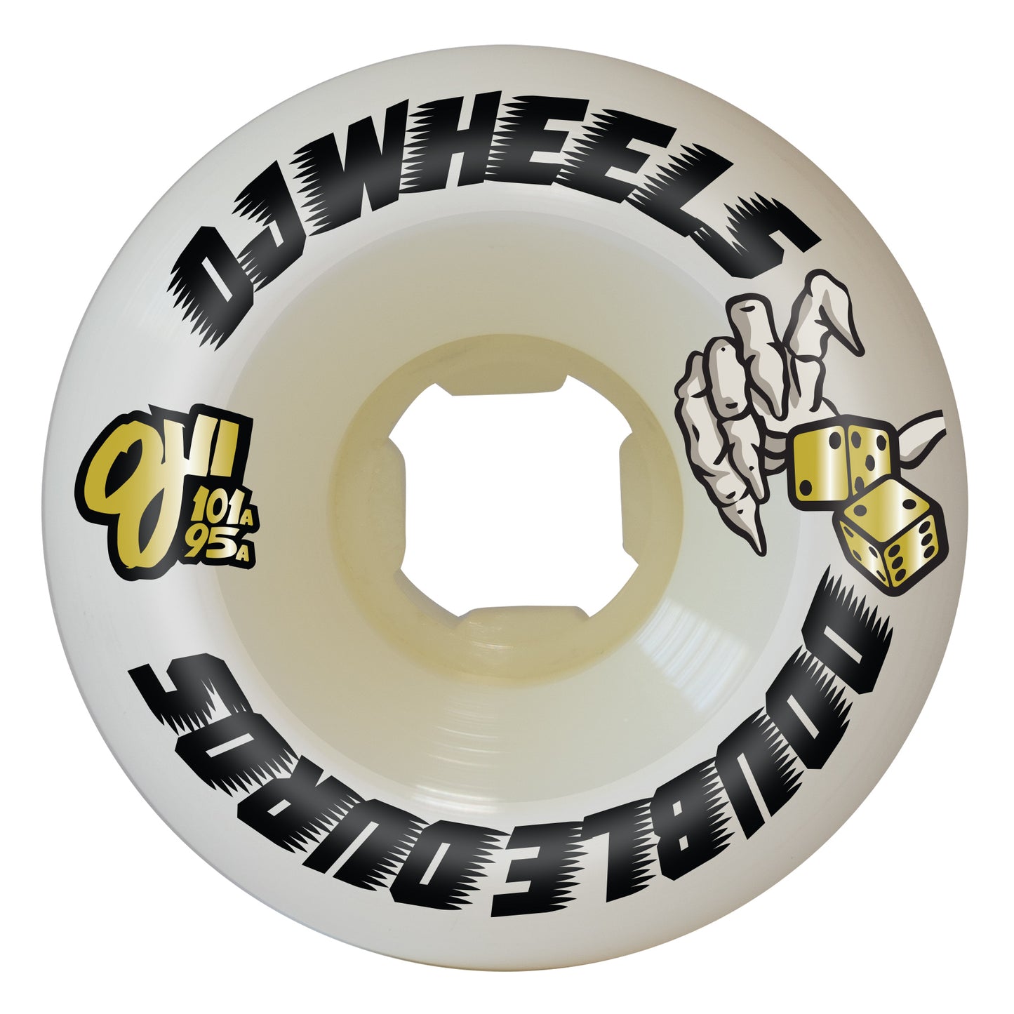 OJ Wheels 53mm 101a/95a Double Duro White Mini Combo Skateboard Wheels (Set of 4)