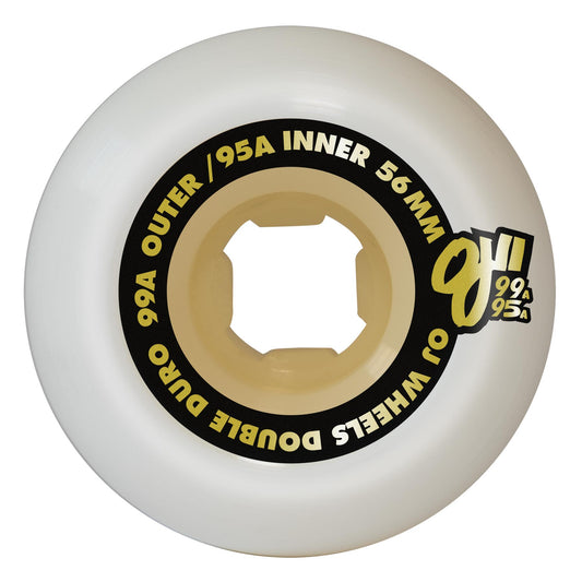 OJ Wheels 56mm 101a/95a Double Duro White Gum Chubbies Skateboard Wheels