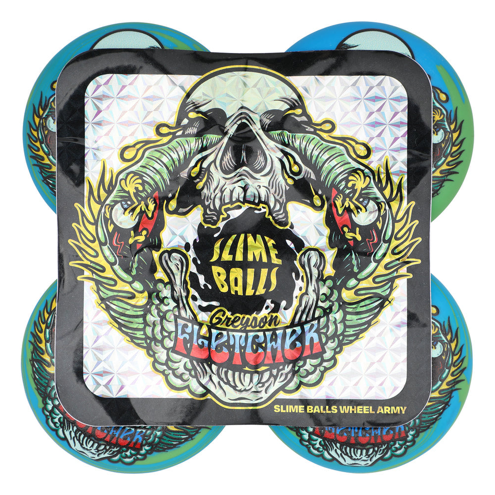Slime Balls 54mm 99a Greyson Fletcher Guest Chubbies Green Blue Swirl Skate Wheels