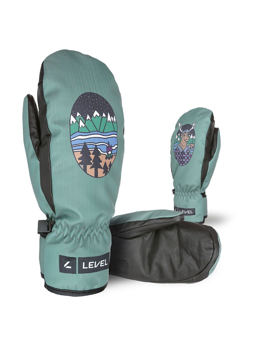 Level Gloves Vertigo Pro Ski Snowboard Mittens Forest