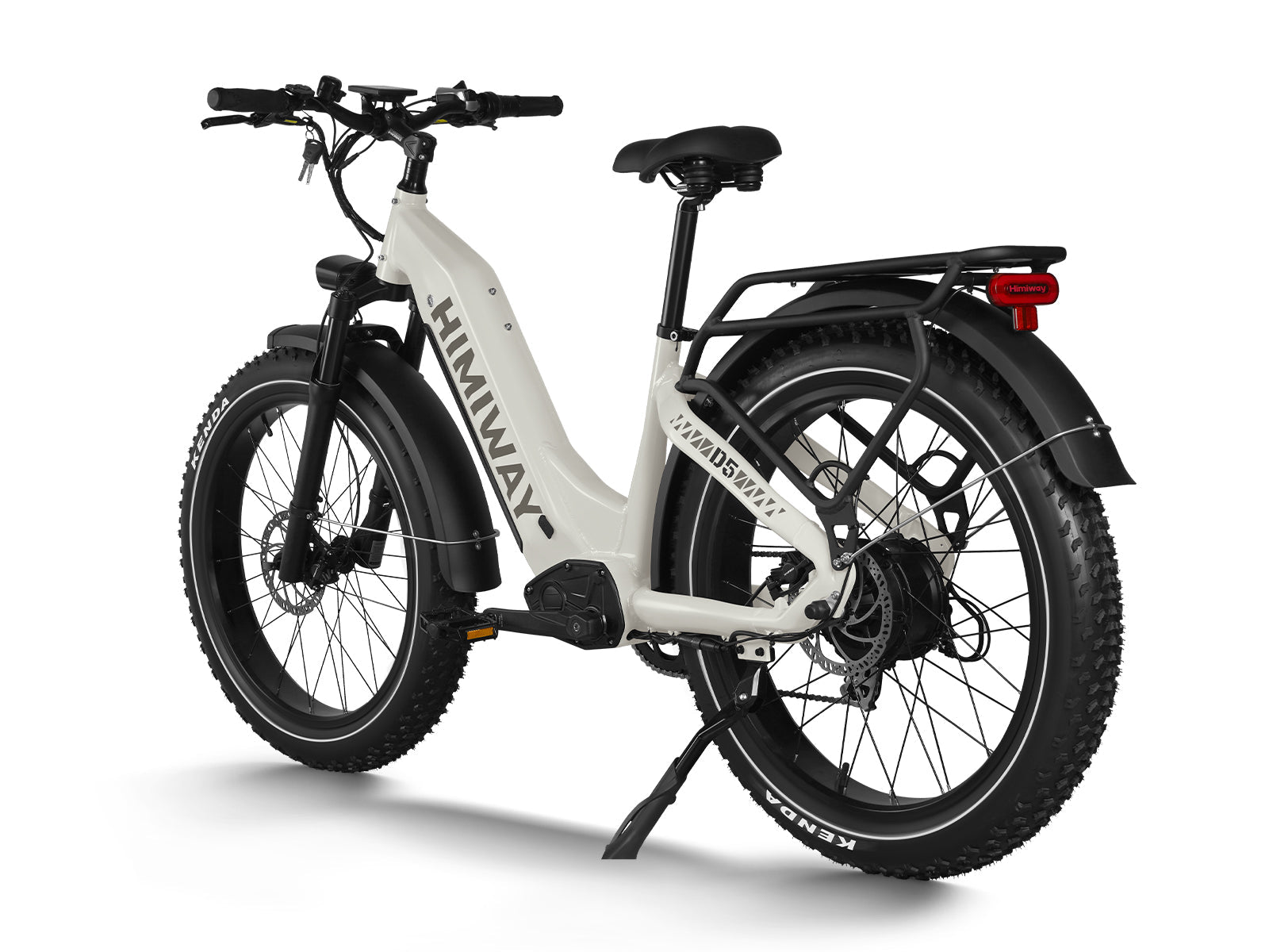 Himiway Zebra D5 Upgraded Step Through Fat Tire All-Terrain Long Range E-Bike White