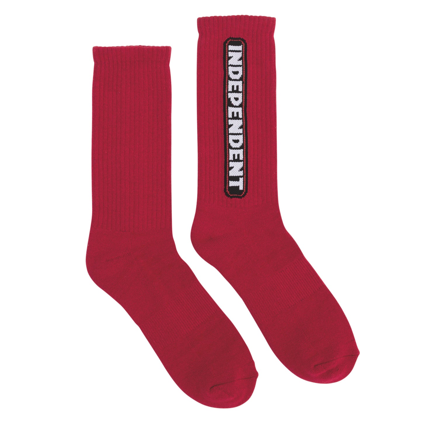 Independent Men's Bar Logo Crew Socks Red 9-11, 1 Pair
