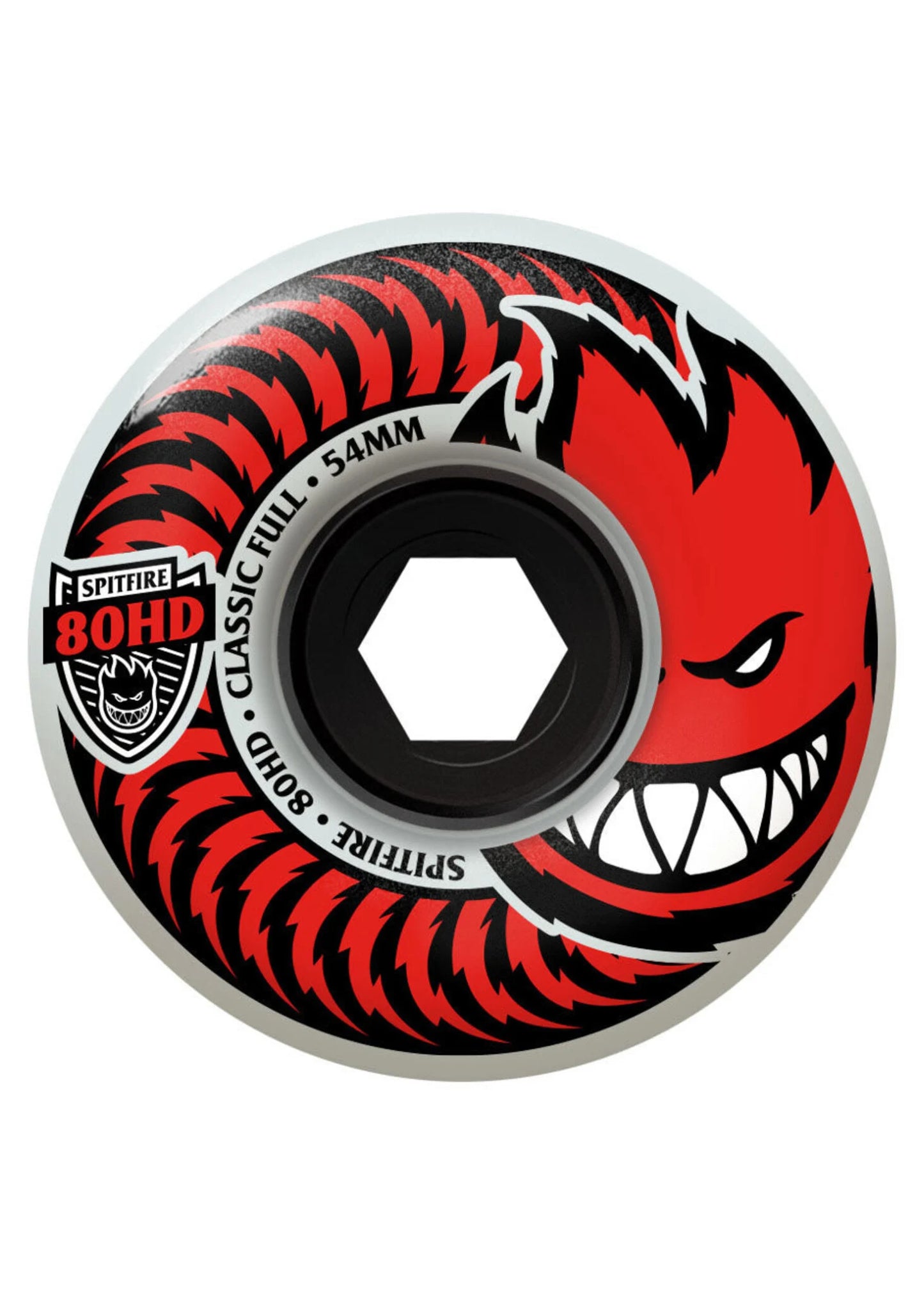 Spitfire 54mm 80HD Charger Classic Full Clear/Red Skateboard Wheel