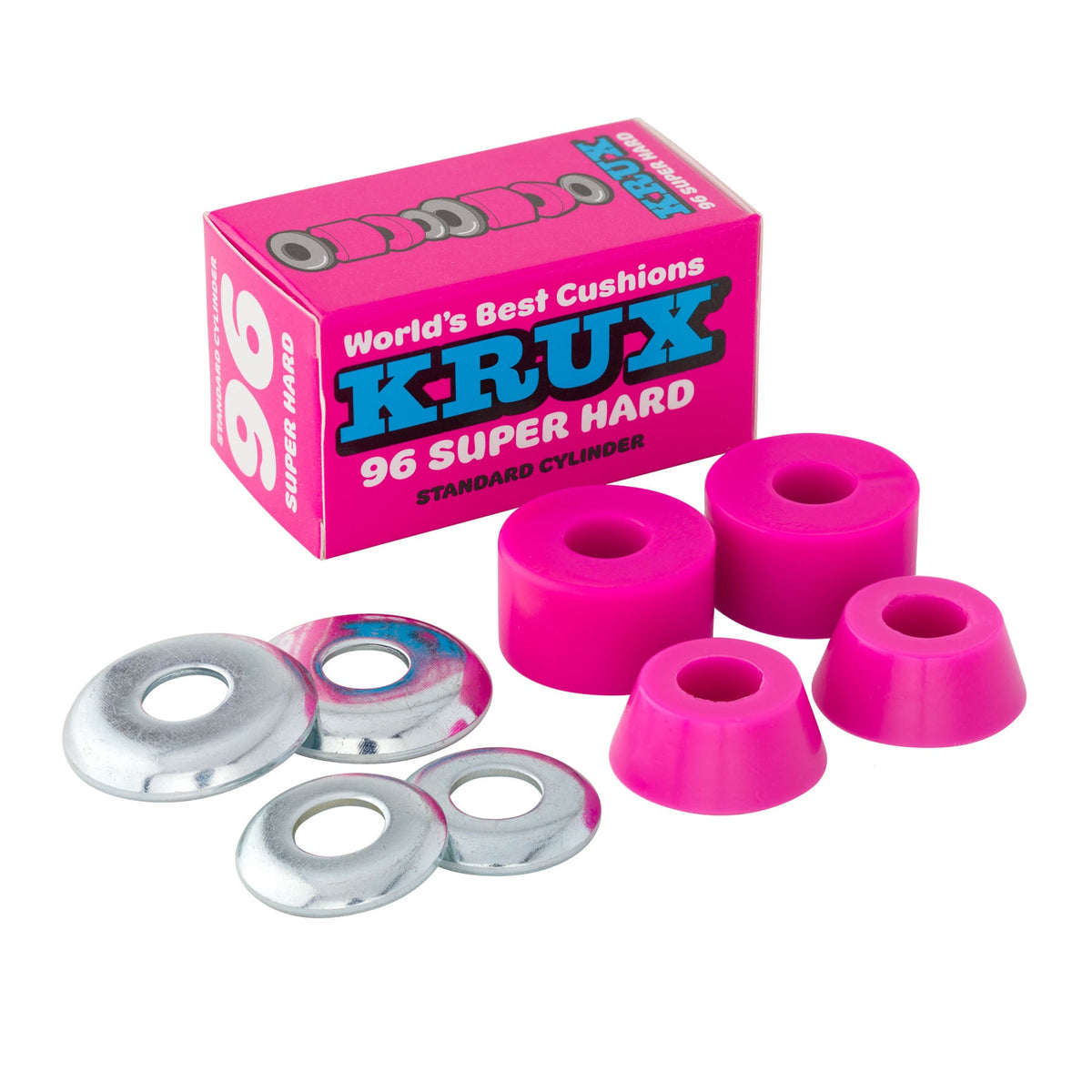 Krux Worlds Best Standard Cylinder Skateboard Truck Cushions Super hard 96a Pink