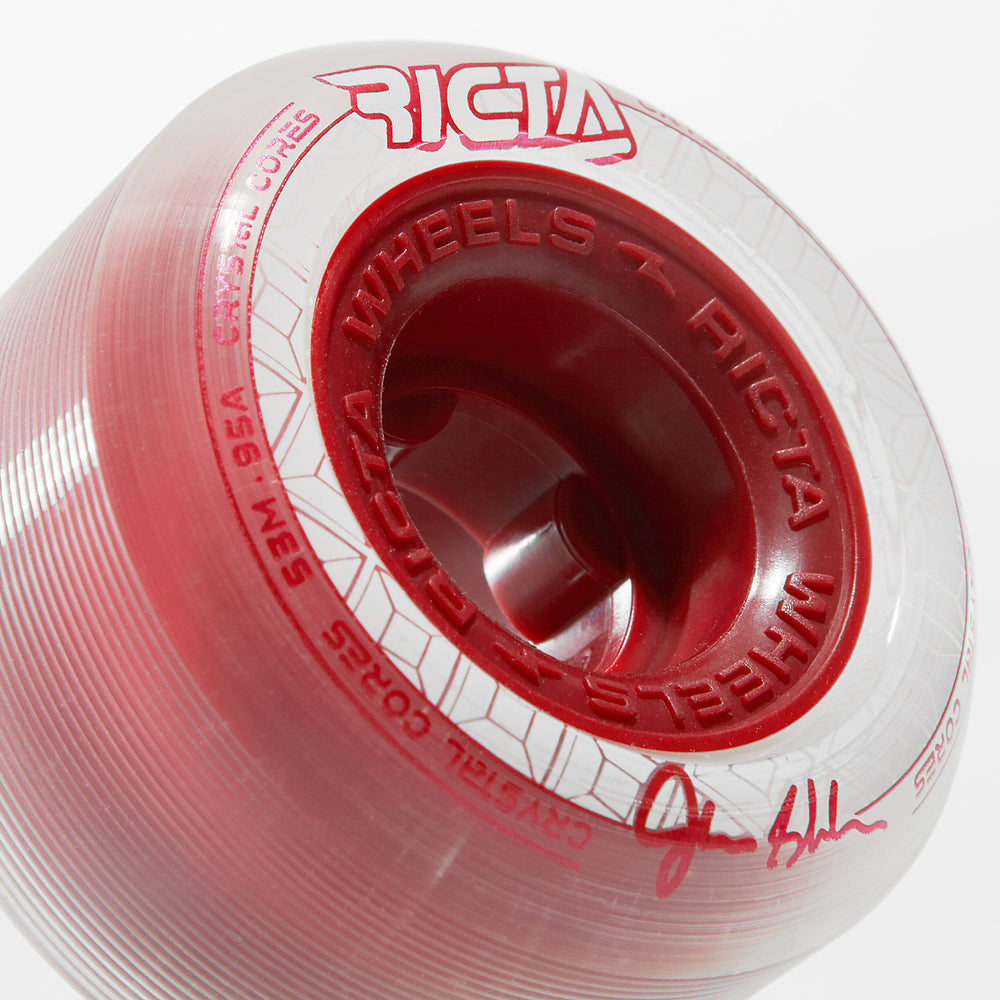 Ricta Wheels 53mm 95a Shanahan Crystal Cores Clear Metallic Red Skateboard Wheels