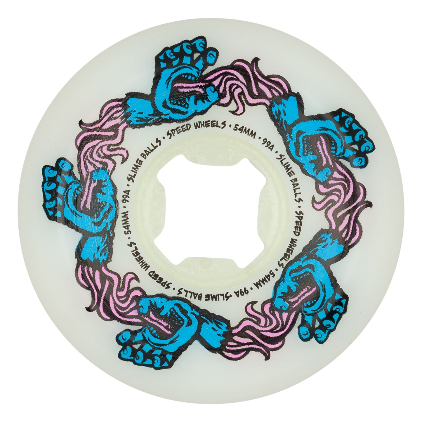 Slime Balls Wheels Infinity Hand Speed Balls White 54mm 99a Skate Wheels