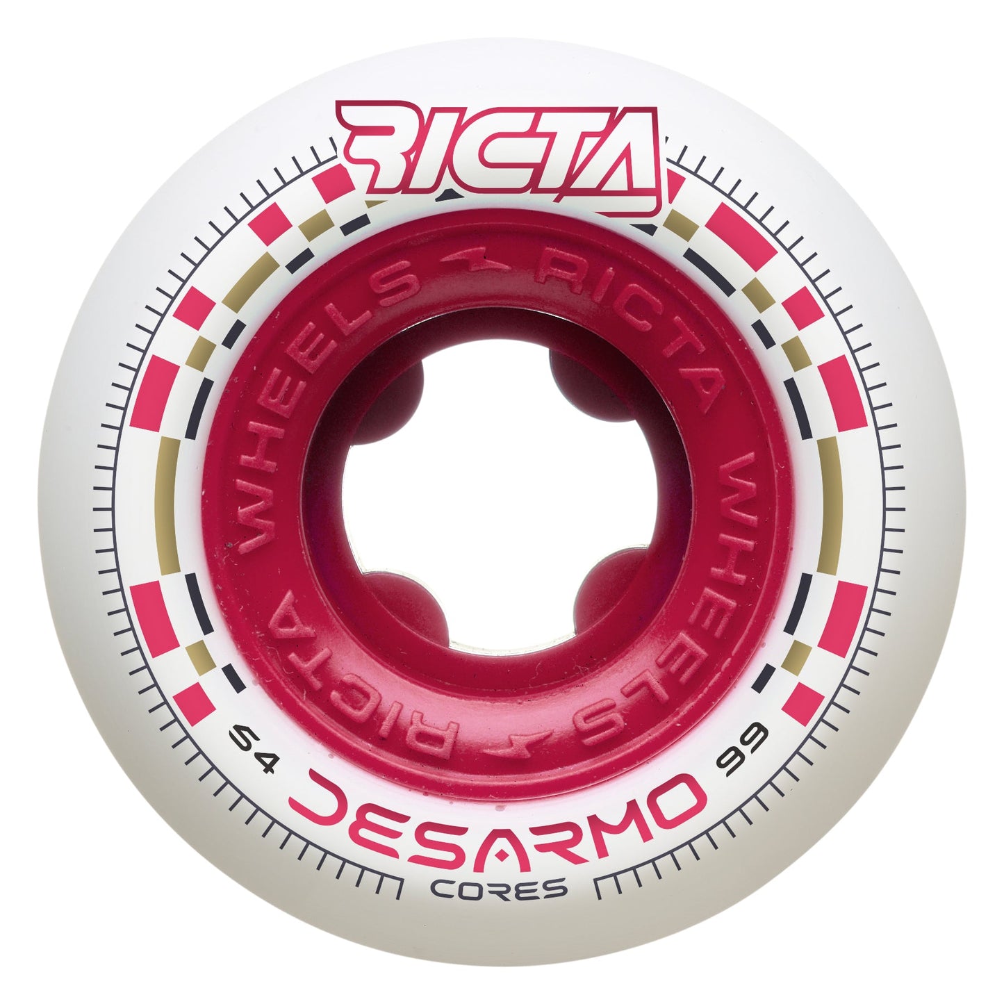 Ricta Wheels 54mm 99a Desarmo Cores White Round Skateboard Wheels