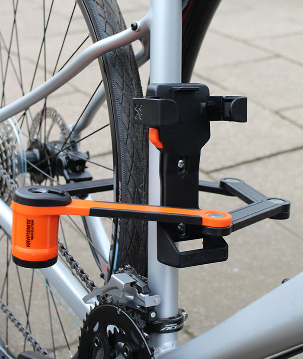 Kryptonite Evolution 790 Folding Lock - 90cm, Keyed, Includes Click Tight Bracket, Black/Orange