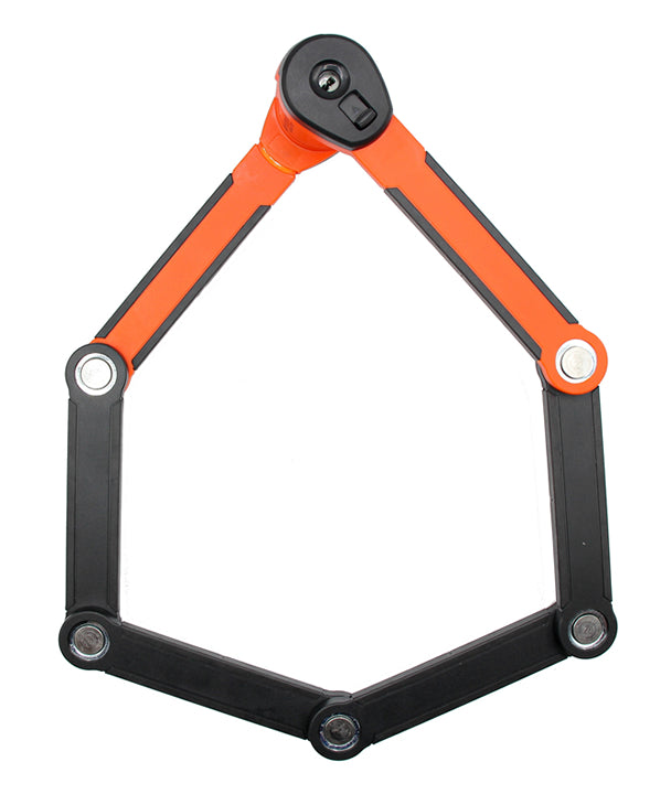 Kryptonite Evolution 790 Folding Lock - 90cm, Keyed, Includes Click Tight Bracket, Black/Orange