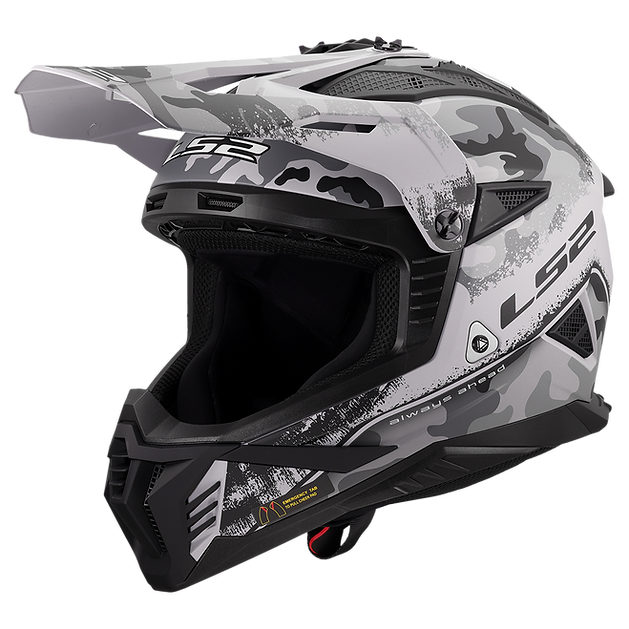 LS2 Gate II Carbine Full Face MX Motorcyle Helmet Matte Tonal Gray Black
