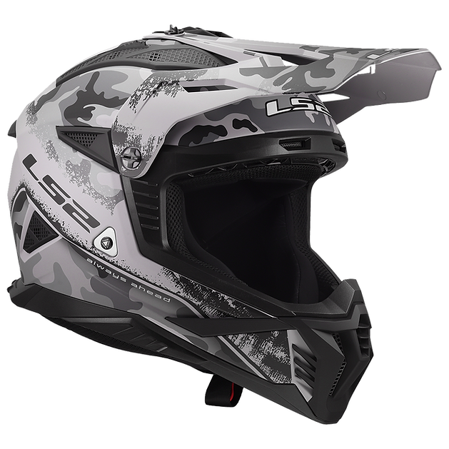 LS2 Gate II Carbine Full Face MX Motorcyle Helmet Matte Tonal Gray Black