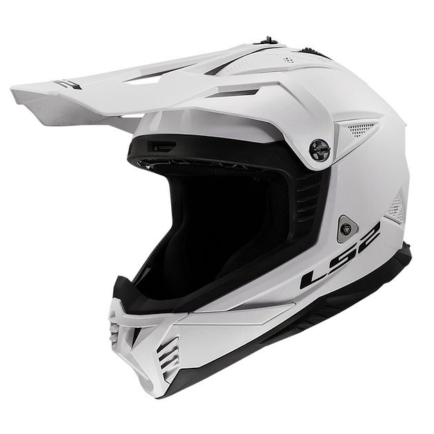 LS2 Gate II Solid Full Face MX Motorcyle Helmet Gloss White
