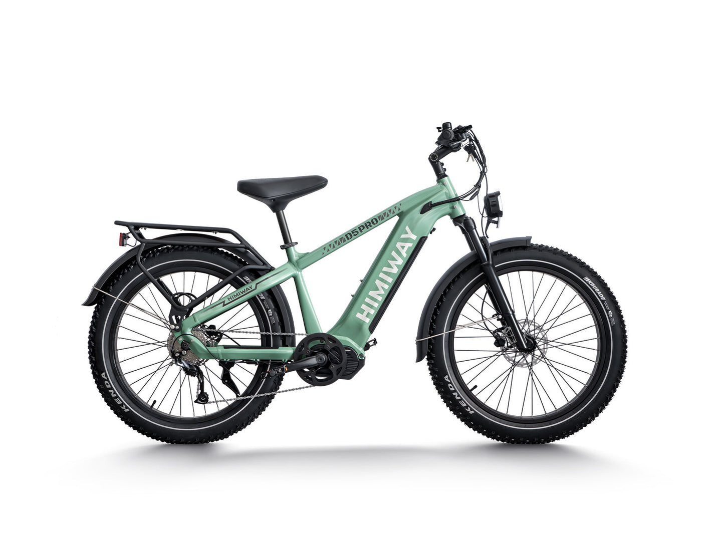 Himiway D5 Pro Stepover 500W Middrive Fat Tire All-Terrain Long Range E-Bike Light Green