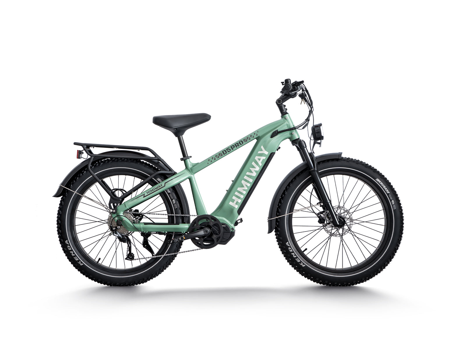Himiway D5 Pro Stepover 500W Middrive Fat Tire All-Terrain Long Range E-Bike Light Green