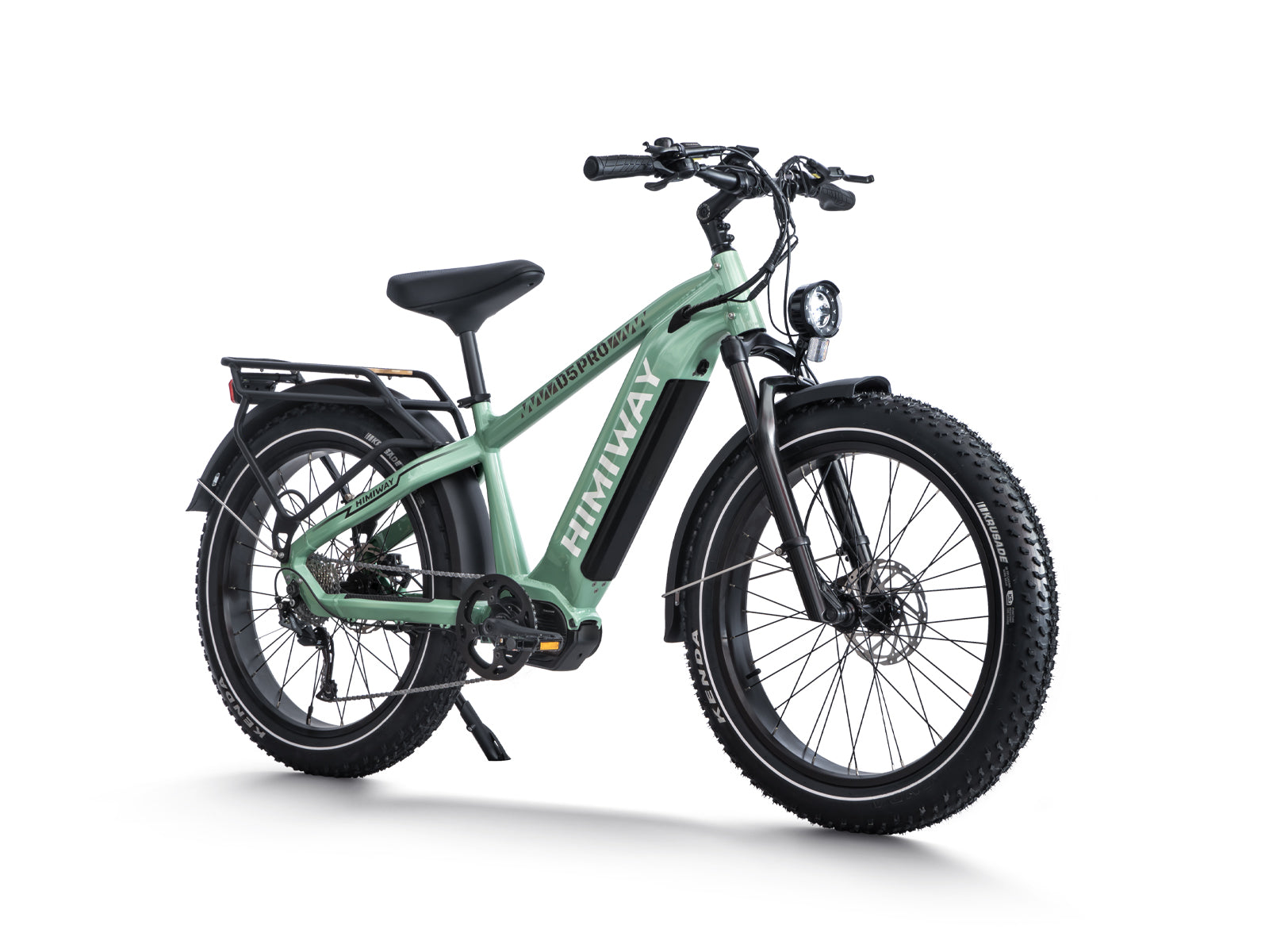 Himiway D5 Pro Stepover 500W Middrive Fat Tire All-Terrain Long Range E-Bike Light Green