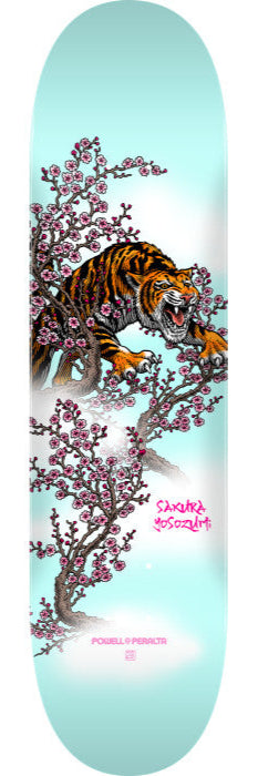 Powell Peralta Yosozumi Tiger Light Blue 8.5in x 32.08in Skateboard Deck