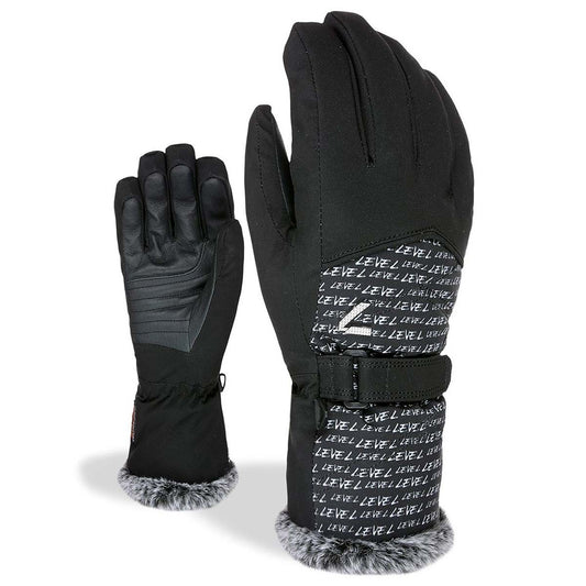 Level Gloves Jolie W Women's Ski Snowboard Glove Logos Black white
