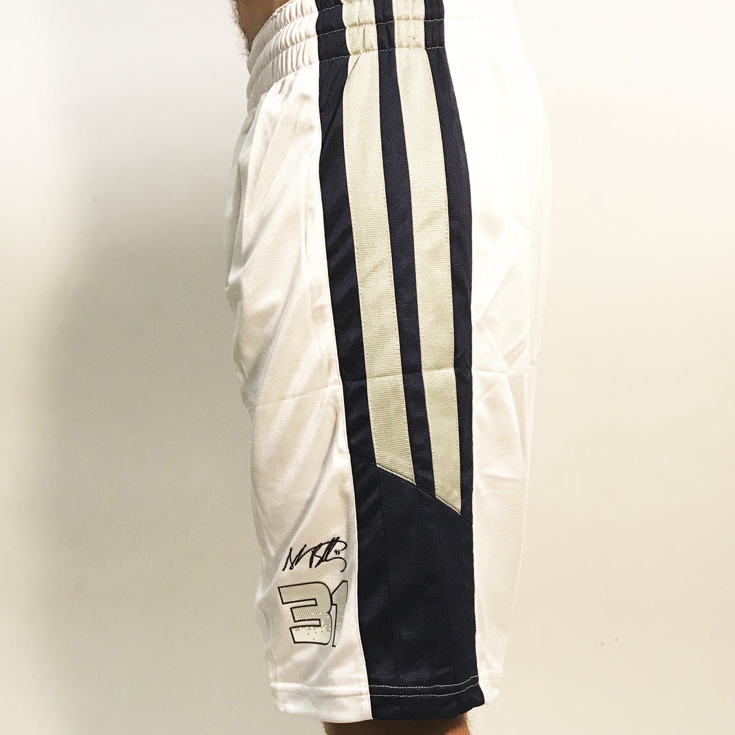 Peak Men's Battier Signature Match Basketball Shorts White Navy