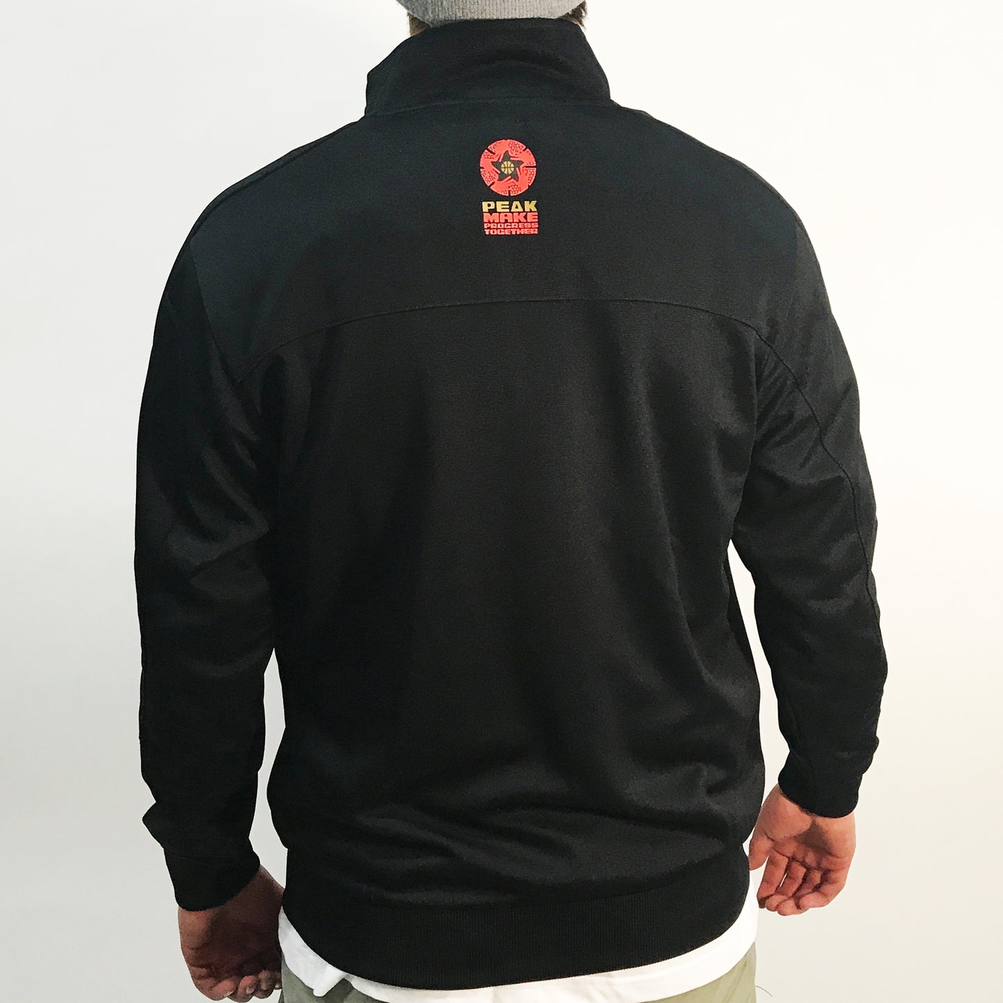 Peak Men's Full Zip Knitted Warmup Jacket Black