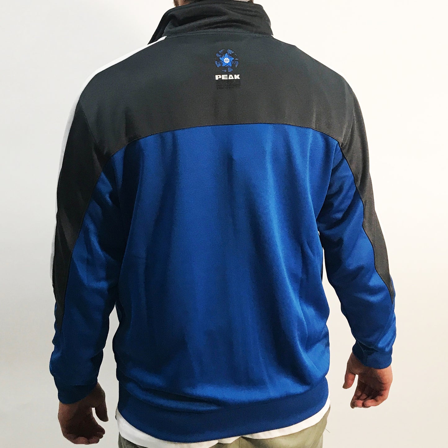 Peak Men's Full Zip Knitted Warmup Jacket Blue