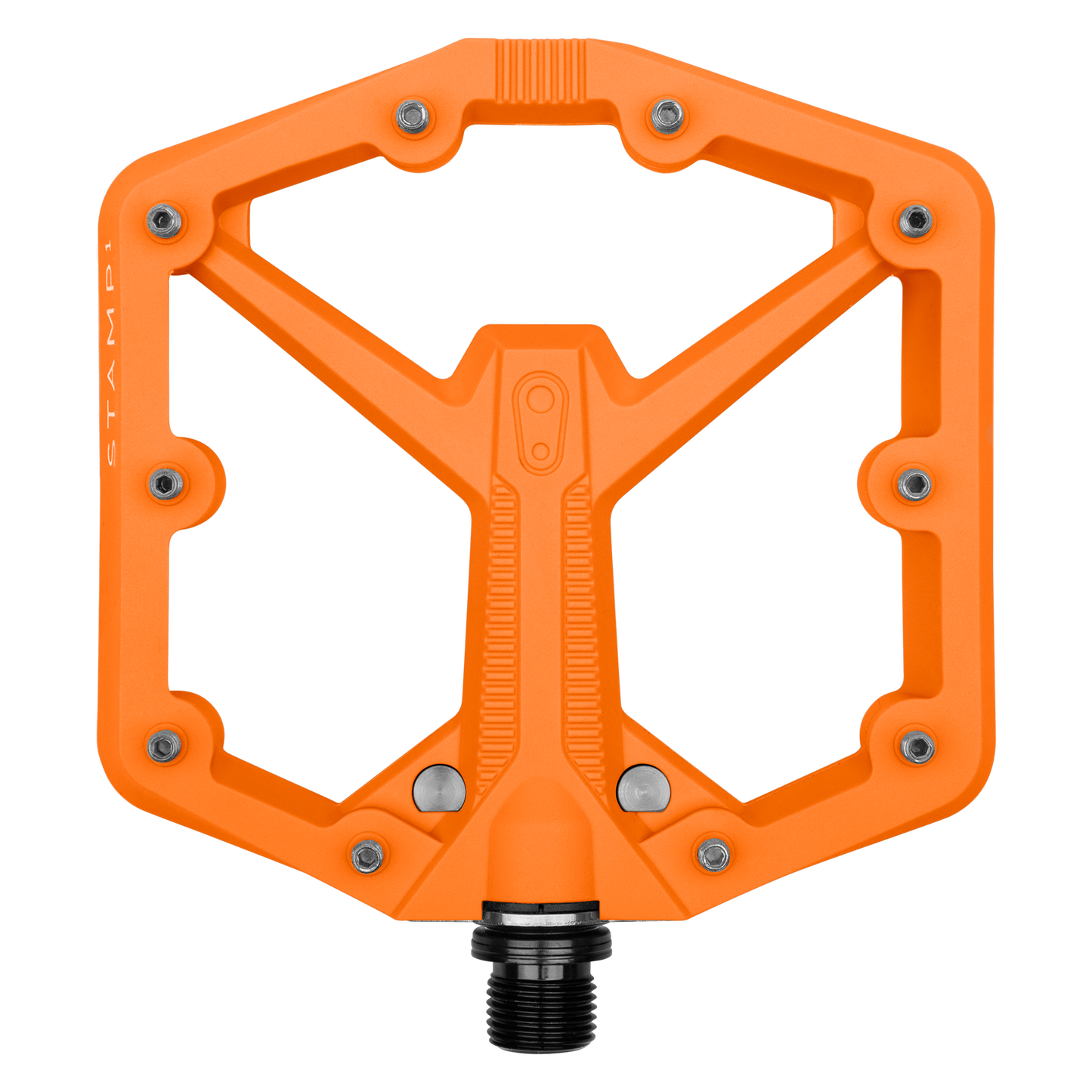 Crankbrothers Stamp 1 2nd Generation 9/16" Mountain Bike Pedals, Large Orange