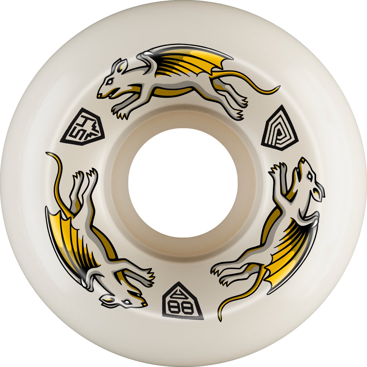 Powell Peralta 54mm x 34mm 88a Nano Rats Dragon Formula V6 Wide Cut Skateboard Wheels