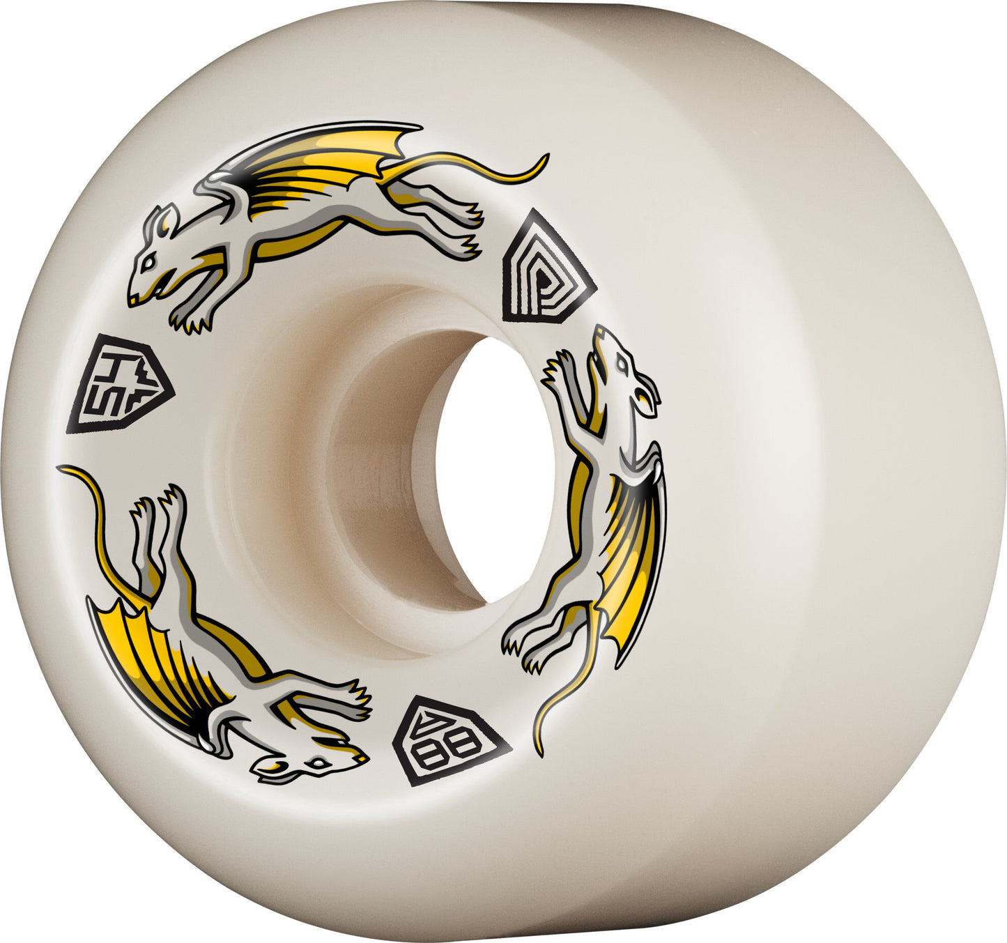 Powell Peralta 54mm x 34mm 88a Nano Rats Dragon Formula V6 Wide Cut Skateboard Wheels
