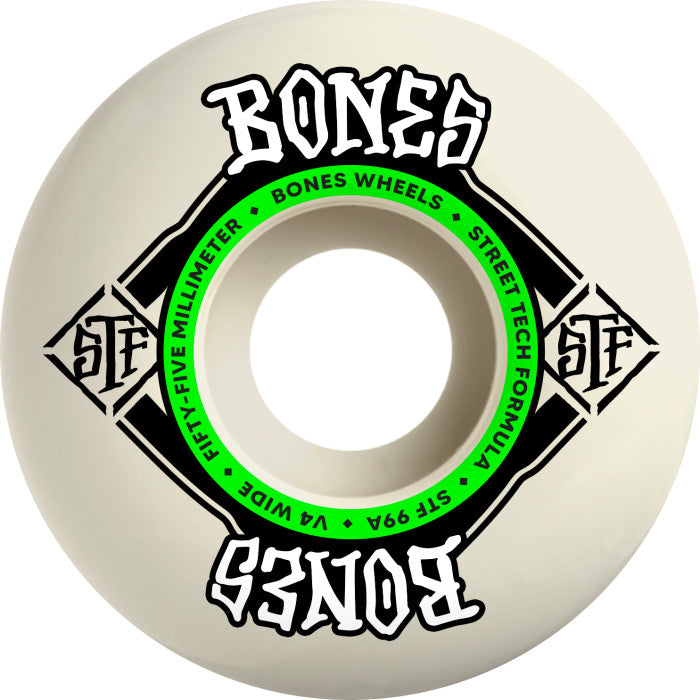 Bones STF 55mm 99a V4 Widecut Skateboard Wheels