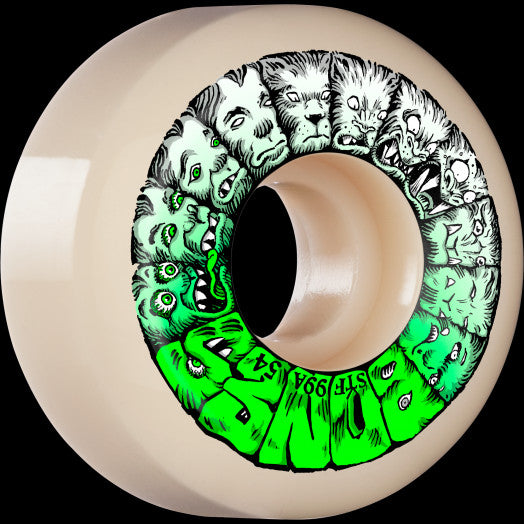Bones STF 54mm 99a Weird Wolf V5 Sidecut Skate Wheels